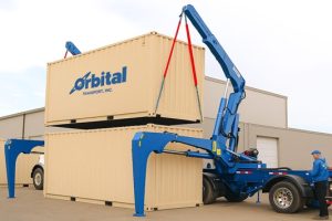 Orbital Transport Sideloader Double Stacking Containers